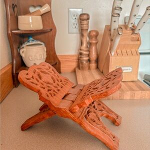 Vintage Wooden Book Stand - Brown